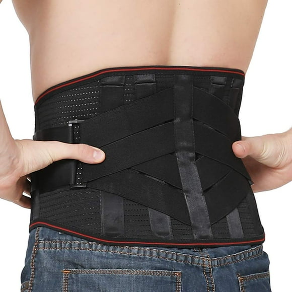 Back support, lumbar support back belt for men and women, adjustable back support belt with support struts to prevent or relieve low back pain, scoliosis, sciatica