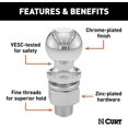 thumbnail image 3 of czcpp-40097 Chrome ATV, UTV, Lawn Tractor Hitch Ball, 2,000 lbs, 2-Inch Diameter, 5/8 x 1-3/4-Inch Shank, 3 of 4