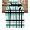 thumbnail image 7 of Black Green Grey Plaid Table Runner-Cotton Linen- 108 Inch Holiday Dresser Scarves, Simple Check Stripes Lines Country Tablerunner for Kitchen Coffee/Dining Living Room Dinner Scarf Décor 13x108, 7 of 7