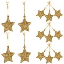 Homoyoyo 24Pcs Golden Hanging Star Ornaments for Christmas Tree Decorations PVC Holiday Decor