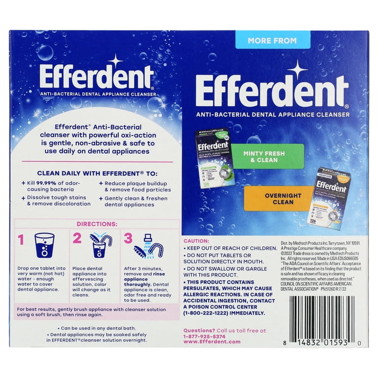 Efferdent Denture Cleaner Tablets, Mint, 252 Count photo 8