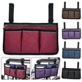 thumbnail image 1 of Bolsa de almacenamiento lateral para silla de ruedas al aire libre, bolsa organizadora con bolsillo para reposabrazos, 1 of 8