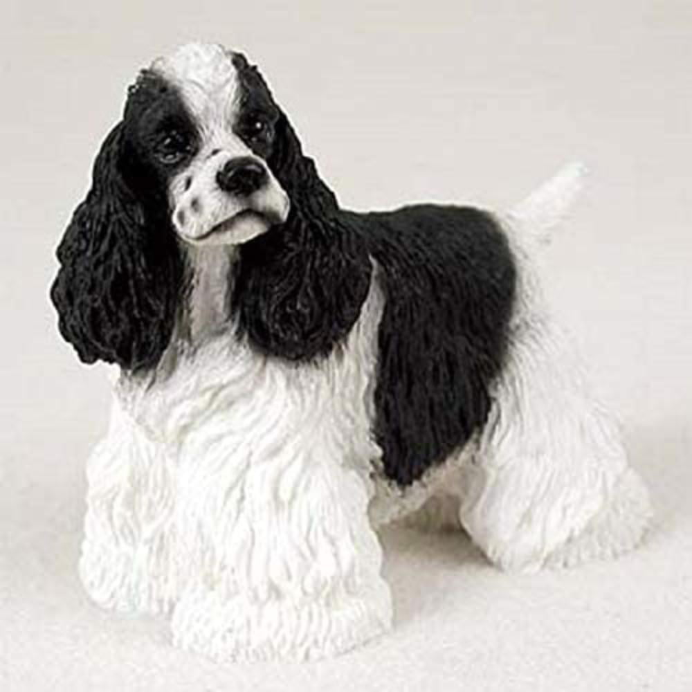 COCKER SPANIEL Dog Black and White Parti NEW Figurine stands RESIN DF15E by Conversation Concepts 