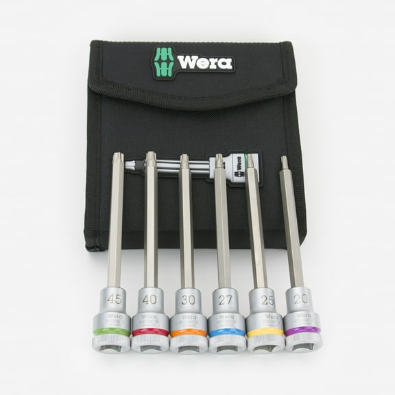 Wera 004211 Zyklop Torx Bit Socket Set Long - 1/2" Drive with Holding Function T20-T45