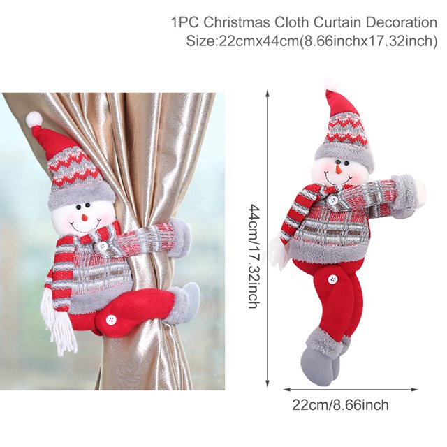Adorno de muñeco con hebilla para cortina navideña de Papá Noel y alce, decoración navideña para el hogar, regalos navideños de 2023, Navidad, Año Nuevo 2024