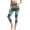 American Tribal Blue Beige, variant on Blue Marble Print Women's Capri Leggings with Pockets, High Waisted Stretchy Active 3/4 Yoga Pants with Tummy Control, Yoga Pants Leggings for Workout Running, 3XL