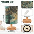 thumbnail image 3 of WOBOGO Artistic Leopard Bedroom Table Lamp USB Power Connector Wooden Base Round Linen Shade For Living Room Desk, 3 of 7