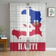 thumbnail image 3 of Haitian Flag Day Wood Grain Plate Sheer Curtains for Living Room Bedroom Kitchen Chiffon Tulle Curtains Home Hotel Coffee r, 3 of 7
