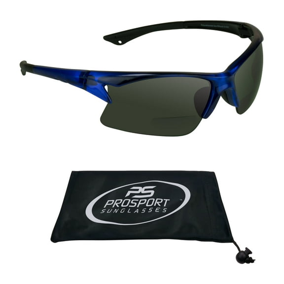 proSPORT Bifocal Sunglasses Readers with Blue Frame for Men Women.