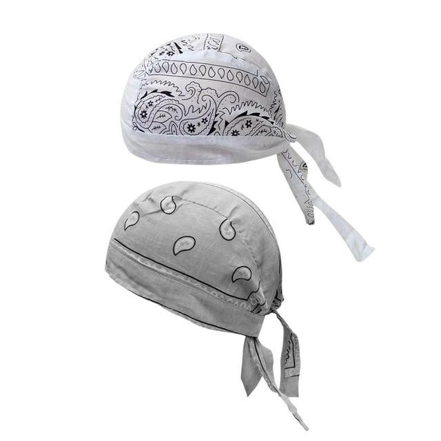 Forro para casco, hip hop, de secado rápido, sombreros piratas, bandanas, gorros, pañuelos para la cabeza Blanco Gris Claro