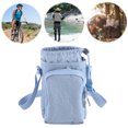 thumbnail image 4 of Water Bottle Holder with Strap Adjustable Strap Crossbody Water Bottle Bag with Front Pocket Drawstring Water Bottle Carrier for Hiking Camping (Blue), 4 of 13
