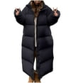 thumbnail image 3 of UPPADA Long Puffer Jacket for Women Thickened Winter Coat Hooded with Pockets Ladies Warm Winter Hooded Faux Fur Jacket Black,M Winter Coat Winter, 3 of 5