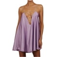 thumbnail image 2 of Fankiway Robe Aguichant Mode Unie Femme Décontractée Dos Nu Sans Manches Col en V Robe de Plage Grande Taille, 2 of 7