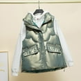 thumbnail image 4 of Shadoumai Puffer Vest Womens Metallic Shiny Baggy Winter Quilted Vests, Windproof Sleeveless Puffer Jacket Warm Padded Down Outerwear, 4 of 7