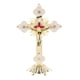 thumbnail image 2 of Cruz de pie de Metal, decoración de diamantes de imitación rojos, crucifijo de pie de elegancia Retro exquisita con Base para hogares cristianos, 2 of 5