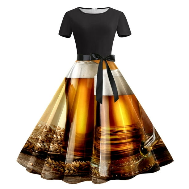 SZXZYGS Womens Robes Printemps Invité de Mariage Womens Oktoberfest