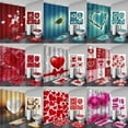 thumbnail image 2 of CNKOO Valentine‘s Day 3D Digital Printing Shower Curtain 4-piece Set For Home / Hotel / Party Decoration, 2 of 5