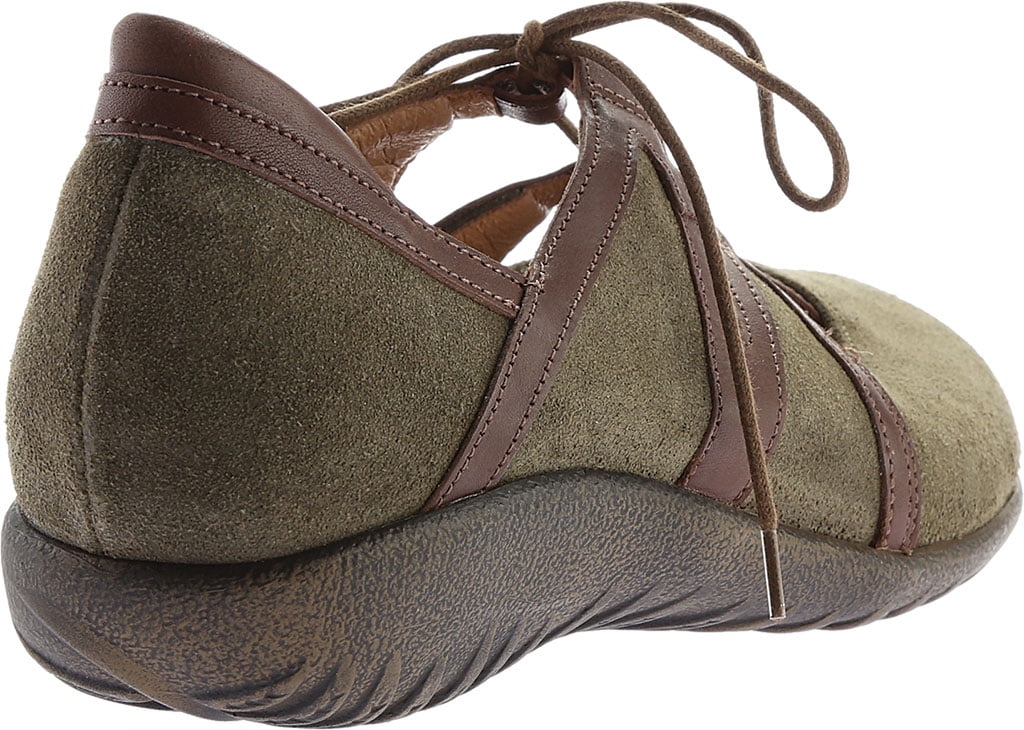 Women s Naot Timu Flat Olive Toffee Suede Leather 42 M Walmart