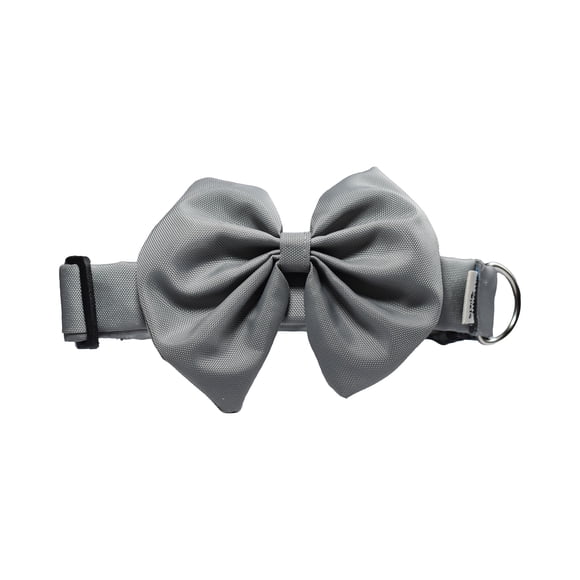 Collar con moño Infanti Pets gris extragrande