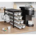 thumbnail image 3 of Y&M Coffee Pod Organizer for Countertop, 4-Tier Metal Storage Drawer, Holds 56 Capsules, Coffee Station Holder for Kitchen, Office, or Home, 3 cup rack, Black, 3 of 8