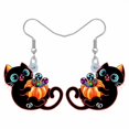thumbnail image 1 of Halloween Cute Black Cat With Pumpkin Dangle Earrings Sexy Leisure Style Alloy 18K Gold Plated Jewelry Delicate Female Gift, 1 of 5