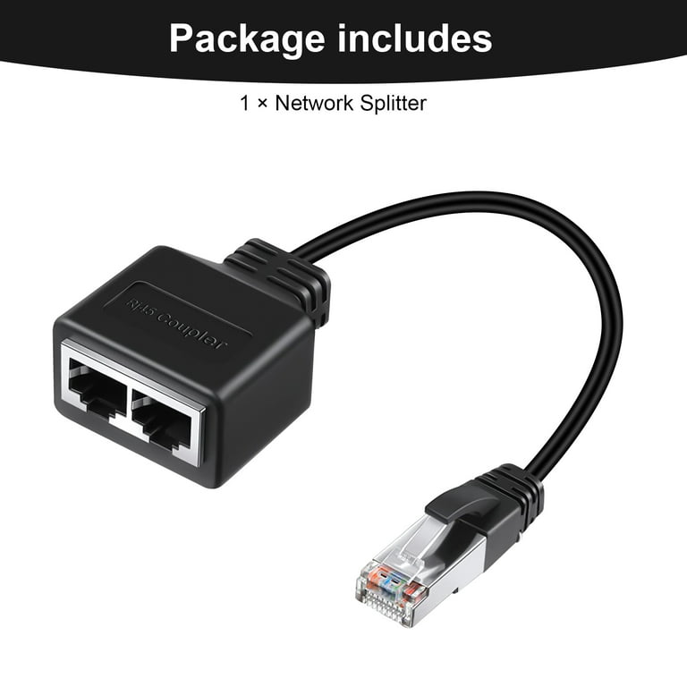 Gigabit Ethernet Splitter Cable Network Adapter 1 Female to 2
