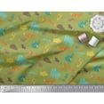 thumbnail image 3 of Soimoi Green Cotton Voile Fabric Bird & Animals Cartoon Decor Fabric Printed Yard 56 Inch Wide, 3 of 3