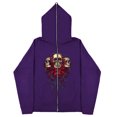 thumbnail image 4 of Sudaderas informales con estampado de calavera Y2k para hombre y mujer, sudaderas con capucha góticas para parejas, sudadera con cremallera de talla grande Harajuku Y2k, 4 of 5