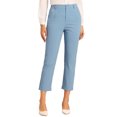 thumbnail image 1 of Pantalones de trabajo de mujer Inspire Chic de cintura alta con elástico en la parte posterior, largo hasta el tobillo, talla XL, azul claro sólido, 1 of 5