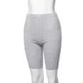 thumbnail image 5 of A2Y Women's Basic Solid Premium Cotton Mid Thigh High Rise Biker Bermuda Shorts Heather Grey 2XL, 5 of 5
