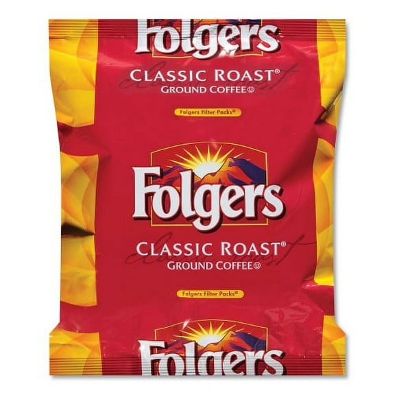Folgers Coffee Filter Packs, Classic Roast, .9 oz, 10 Filters/Pack, 4 Packs/Carton, Each