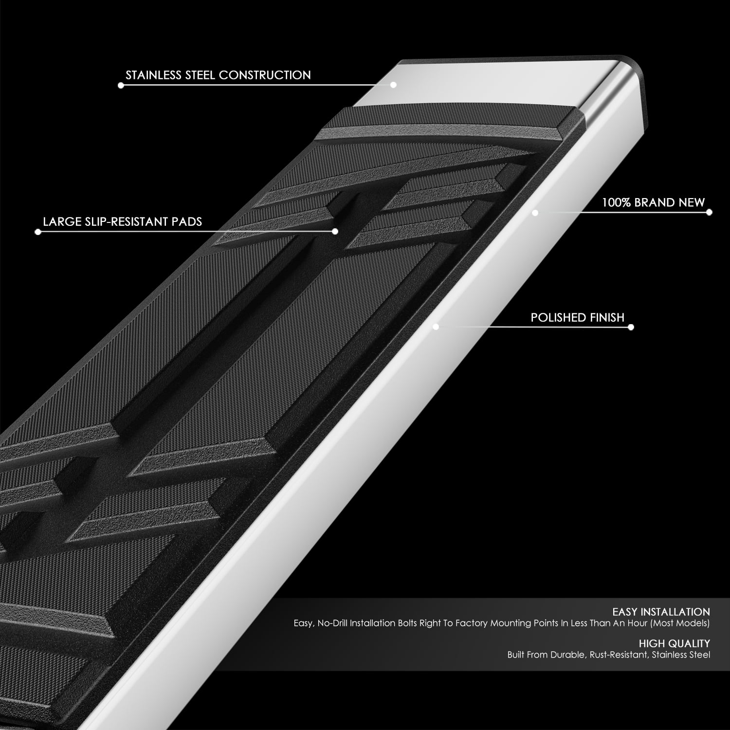 Nuvision for 13-20 Nissan Pathfinder 6.5" Premium Running Boards Side Step Pedal Nerf Bar