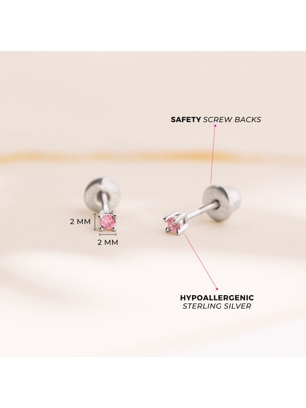 Baby Earrings with Safety Screw Back Posts - BeadifulBABY