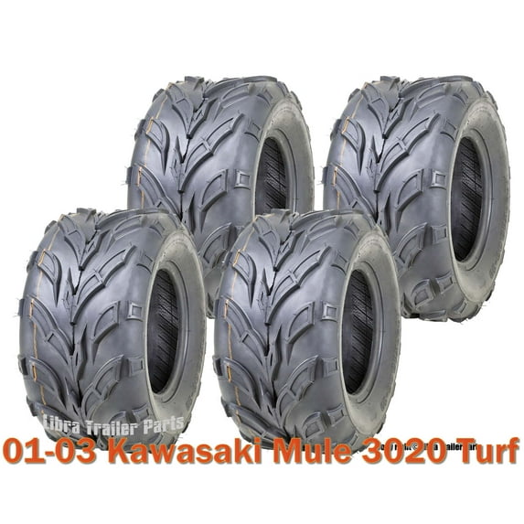 Full Set ATV Tires 20x10-10 for 01-03 Kawasaki Mule 3020 Turf