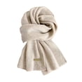 thumbnail image 3 of Bufanda larga y gruesa para hombre y mujer Fernando Beige 150 cm x 150 cm, 3 of 8