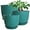 Malachite Green, variant on 12/10/9 Large Modern Plant Pots, Plastic Planters with Drainage Holes and Saucers for Indoor Outdoor Plants Flowers, White Speckles