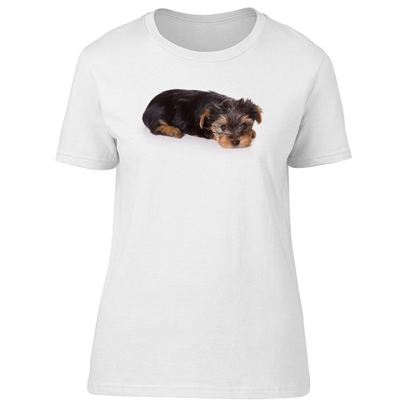 Cute Fluffy Yorkshire Puppy Tee Women's -Image by Shutterstock