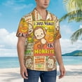 thumbnail image 5 of Monkey Collage Hawaiian Shirts For Men, Summer Short-Sleeve Relaxed-Fit Button-Down Shirts 3x-Large, 5 of 9
