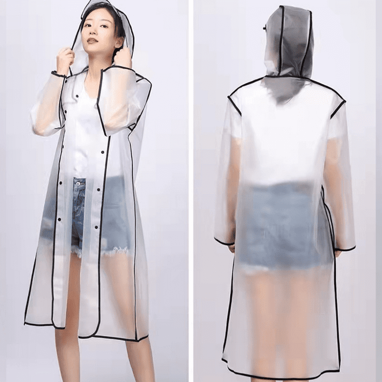 New Fashion EVA Clear Raincoat Womens With Hat Waterproof Long Translucent Rain  Coat For Adults X0724 From Sts_017, $14.41