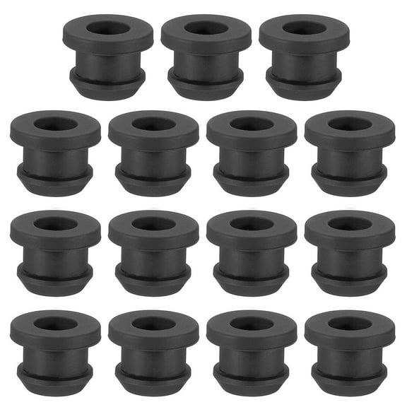 Uxcell 3/8 inch Rubber Grommets, 15Pcs Top Hat Grommet for Wiring Hole Plugs, Black
