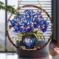 thumbnail image 7 of 2D Flat, 2D Flat Acrylic, Vibrant Iris Suncatcher, 8 inch Window Hanging, Floral Wall Art, Garden, Porch or Office Decor, Unique Gift for Friends & Family, Front Door Hanging Decor, 7 of 7