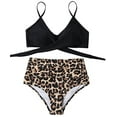 thumbnail image 3 of Women's Bikini Set-Criss Cross Bra+High Waist Brief,2 Pcs Sexy Bathing Suits Beachwear, 3 of 8