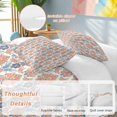 thumbnail image 2 of 3 Piece Orange Blue Geometric Duvet Cover Set Twin Size, Microfiber Comforter/Quilt Cover with Corner Ties and 2 Pillowcases, Southwest Ethnic Country All Season Soft Bedding with Zipper Closure, 2 of 8