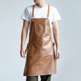 thumbnail image 1 of Delantal de trabajo de cuero grueso con espalda cruzada, delantal de Chef ajustable, impermeable, multibolsillo, sin mangas, ropa con correa ajustable, 1 of 5
