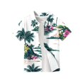 thumbnail image 4 of Abcomgle Boys Hawaiian Shirt Size 8 Tropical Mountains and Seas Print Boys Spring Shirts Button Down Short Sleeve Holiday Hawaiian Outfit for Boys,Army Green,9-10Years, 4 of 5