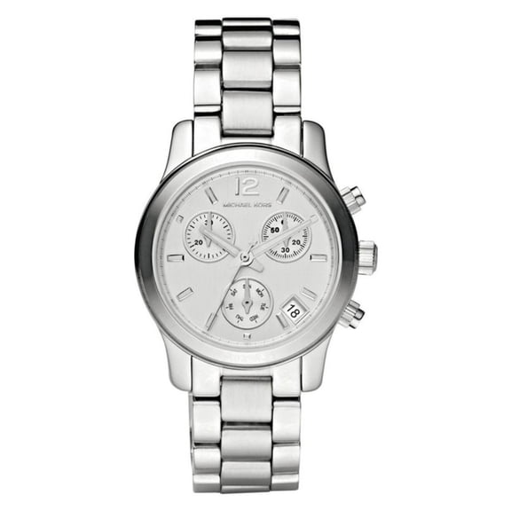 Michael Kors Women's MK5428 Small Runway Silver Tone Dial Chronograph Stainless Steel Watch