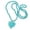 Blue, variant on Ethnic Styles Bohemian Necklace for Women Turquoise Heart Pendant Vintage Long Sweater Chain Festival Fashion Accessory
