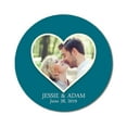 thumbnail image 1 of Darling Souvenir Round 45 Pcs Heart Custom Photo Labels Save The Date Stickers Personalized Bride Groom Names And Date Envelope Seals - Teal Blue, 1 of 4