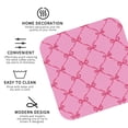 thumbnail image 3 of Honeii Red ribbons Print Leather Coaster Set of 4, Ideal for Safeguarding Your Furniture from Drinks Spills and Effortless cleanup-Square, 3 of 6