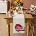thumbnail image 2 of Valentine's Day Table Runner 72 Inches, Red Truck Love Heart Roses Rustic Bed Runner Dresser Scarves Tabletop for Indoor Outdoor Parties/Ceremony/Banquet, 13" x 72", 2 of 8